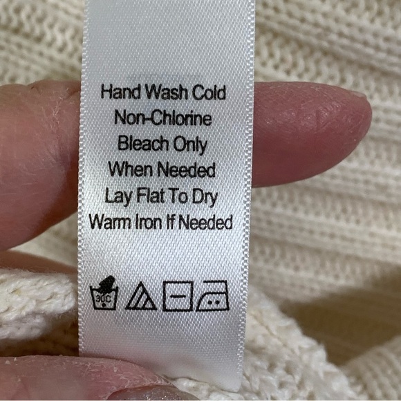 ColdWater Creek Women’s Cream Ivory Cotton Acrylic Blend Knit Short Sleeve Card - Picture 3 of 5